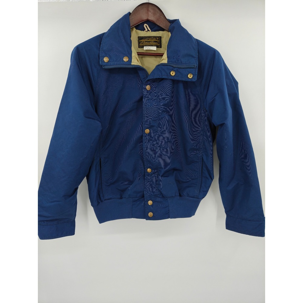 Vintage Eddie Bauer Blue Nylon Bomber Jacket Mens Medium 1277 Expedition USA